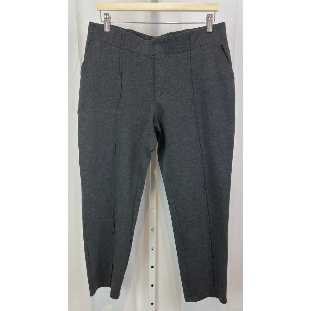 GARNET HILL Size L Comfort Trousers 44953 Pull On Ankle Crop Pants Gray